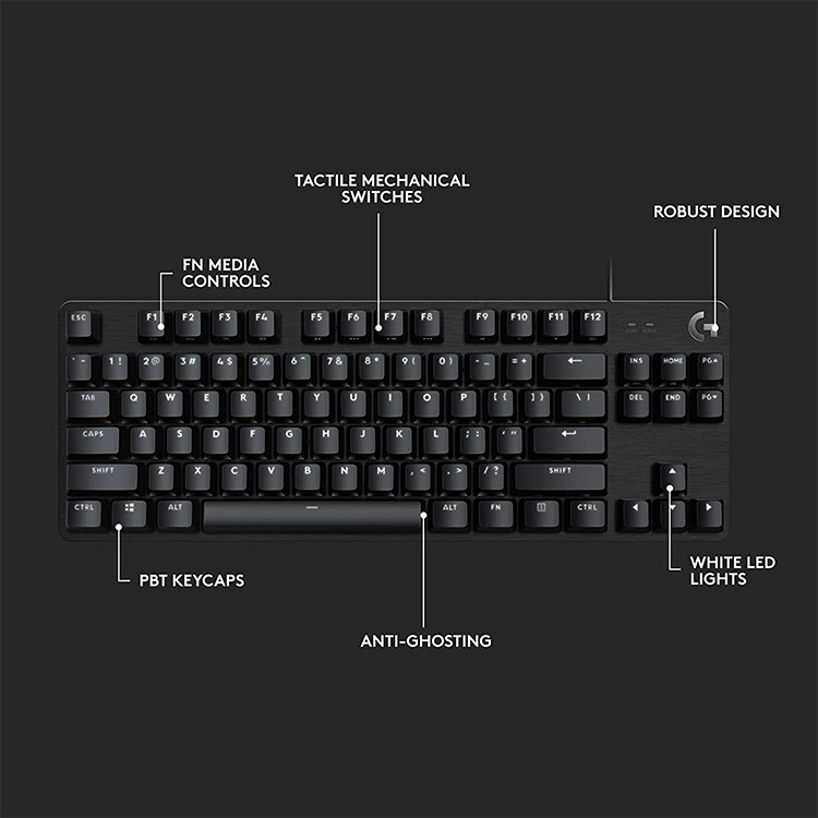 خرید کیبورد Logitech G412 TKL SE - سوییچ مکانیکی بساوایی
